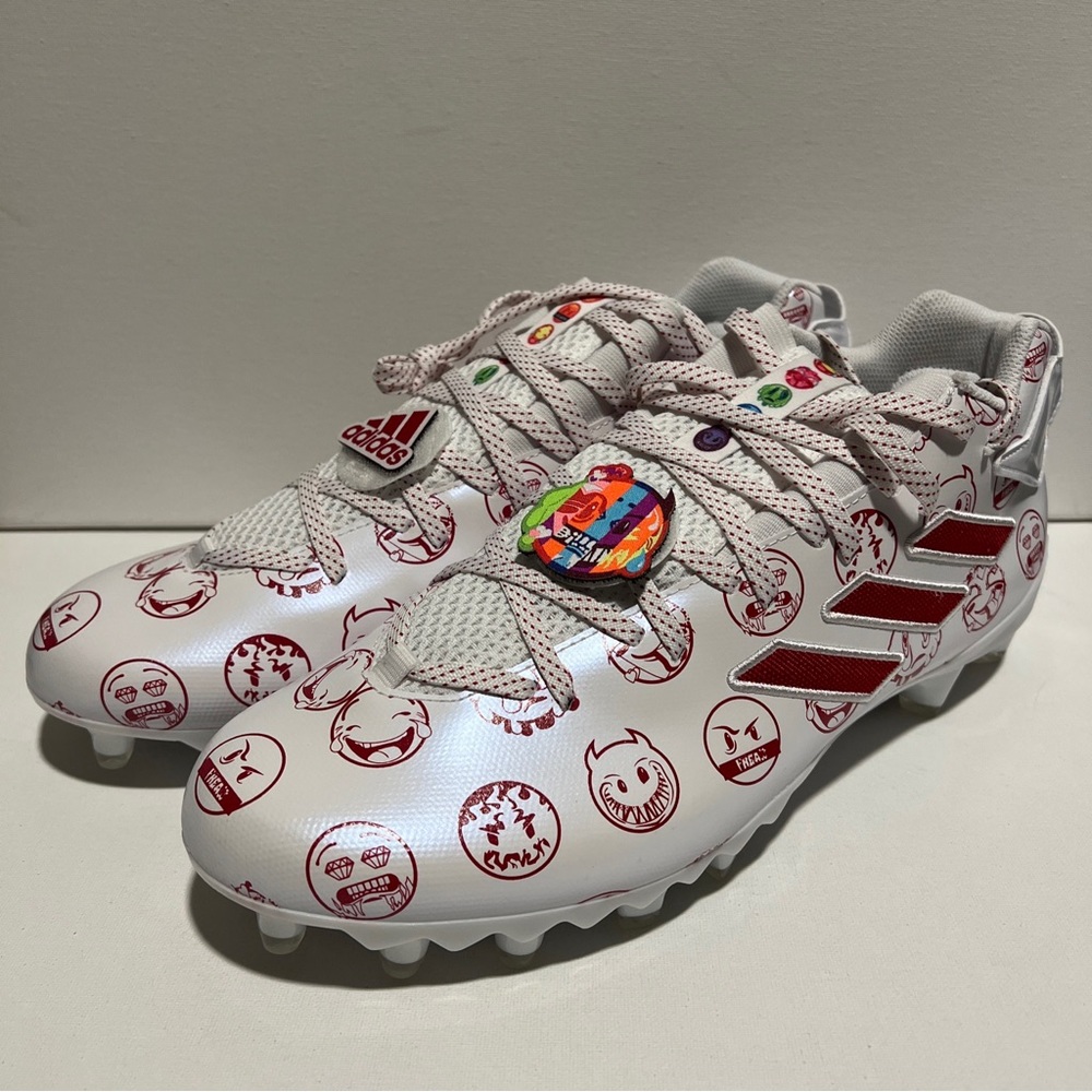Men’s Size 11.5 Adidas Freak 22 Big Mood Emoji Football Cleats GZ6901 Red White